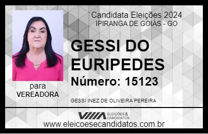 Candidato GESSI DO EURIPEDES 2024 - IPIRANGA DE GOIÁS - Eleições