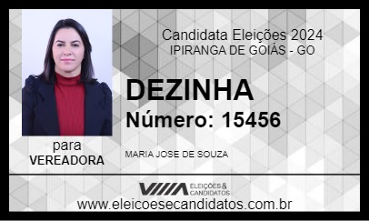 Candidato DEZINHA 2024 - IPIRANGA DE GOIÁS - Eleições