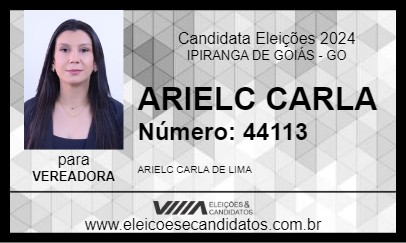 Candidato ARIELC CARLA 2024 - IPIRANGA DE GOIÁS - Eleições