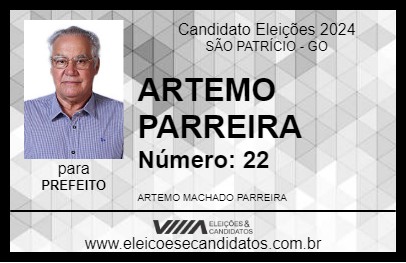 Candidato ARTEMO PARREIRA 2024 - SÃO PATRÍCIO - Eleições