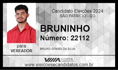 Candidato BRUNINHO 2024 - SÃO PATRÍCIO - Eleições