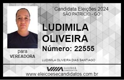 Candidato LUDIMILA OLIVEIRA 2024 - SÃO PATRÍCIO - Eleições