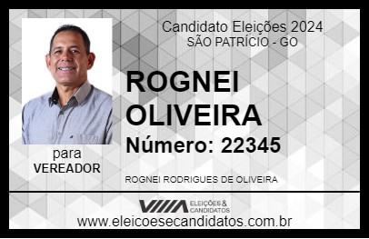 Candidato ROGNEI OLIVEIRA 2024 - SÃO PATRÍCIO - Eleições