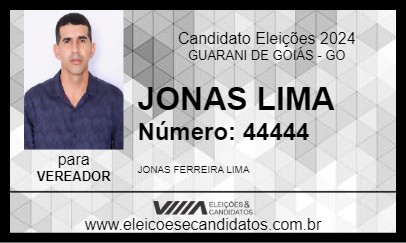 Candidato JONAS LIMA 2024 - GUARANI DE GOIÁS - Eleições