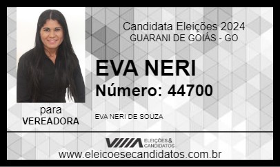 Candidato EVA NERI 2024 - GUARANI DE GOIÁS - Eleições