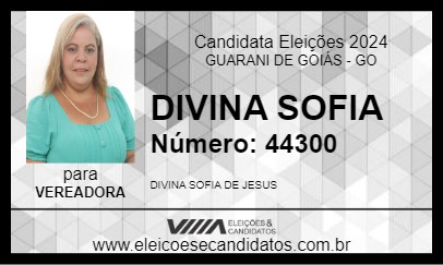 Candidato DIVINA SOFIA 2024 - GUARANI DE GOIÁS - Eleições