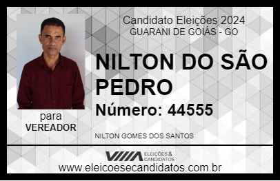 Candidato NILTON DO SÃO PEDRO 2024 - GUARANI DE GOIÁS - Eleições