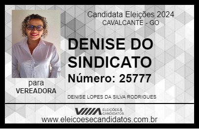 Candidato DENISE DO SINDICATO 2024 - CAVALCANTE - Eleições