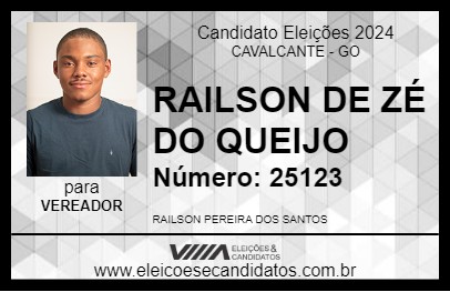 Candidato RAILSON DE ZÉ DO QUEIJO 2024 - CAVALCANTE - Eleições