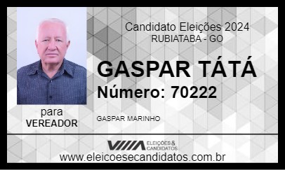 Candidato GASPAR TÁTÁ 2024 - RUBIATABA - Eleições