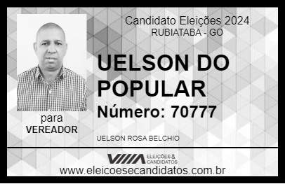 Candidato UELSON DO POPULAR 2024 - RUBIATABA - Eleições