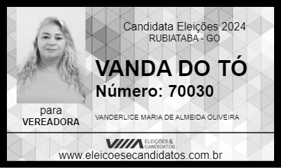 Candidato VANDA DO TÓ 2024 - RUBIATABA - Eleições