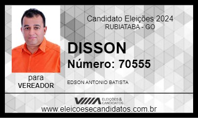 Candidato DISSON 2024 - RUBIATABA - Eleições