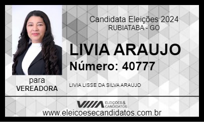 Candidato LIVIA ARAUJO 2024 - RUBIATABA - Eleições