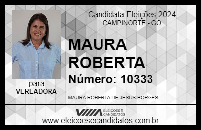 Candidato MAURA BORGES 2024 - CAMPINORTE - Eleições