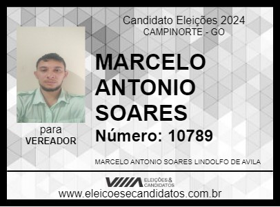 Candidato MARCELO ANTONIO SOARES 2024 - CAMPINORTE - Eleições