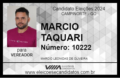 Candidato MARCIO TAQUARI 2024 - CAMPINORTE - Eleições