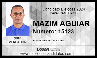 Candidato MAZIM AGUIAR 2024 - CAVALCANTE - Eleições