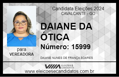 Candidato DAIANE DA ÓTICA 2024 - CAVALCANTE - Eleições