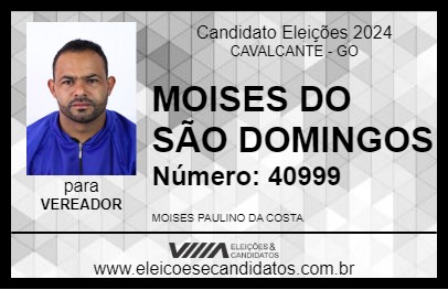 Candidato MOISES DO SÃO DOMINGOS 2024 - CAVALCANTE - Eleições