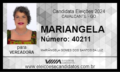 Candidato MARIANGELA 2024 - CAVALCANTE - Eleições