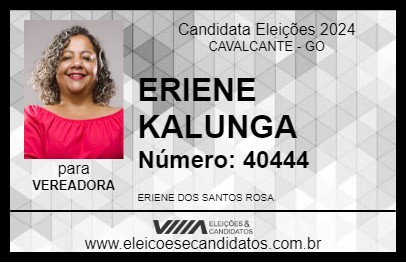 Candidato ERIENE KALUNGA 2024 - CAVALCANTE - Eleições