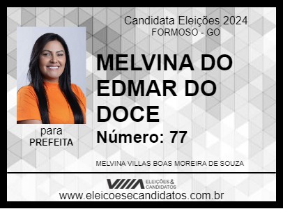 Candidato MELVINA DO EDMAR DO DOCE 2024 - FORMOSO - Eleições