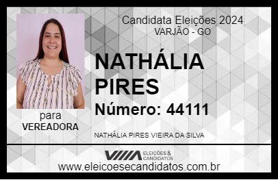 Candidato NATHÁLIA PIRES 2024 - VARJÃO - Eleições