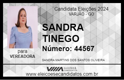 Candidato SANDRA TINEGO 2024 - VARJÃO - Eleições