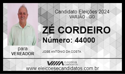 Candidato ZÉ CORDEIRO 2024 - VARJÃO - Eleições