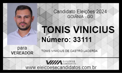 Candidato TONIS VINICIUS 2024 - GOIÂNIA - Eleições