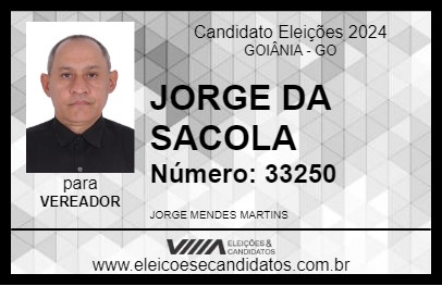 Candidato JORGE DA SACOLA 2024 - GOIÂNIA - Eleições