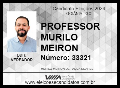 Candidato PROFESSOR MURILO MEIRON 2024 - GOIÂNIA - Eleições