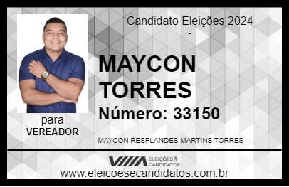 Candidato MAYCON TORRES 2024 - GOIÂNIA - Eleições