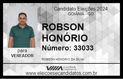 Candidato ROBSON HONÓRIO 2024 - GOIÂNIA - Eleições