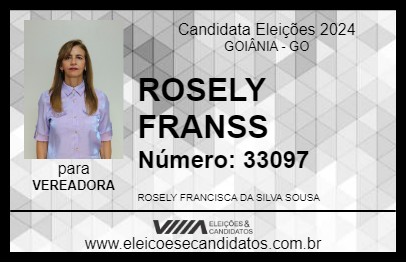 Candidato ROSELY FRANSS 2024 - GOIÂNIA - Eleições