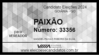 Candidato PAIXÃO 2024 - GOIÂNIA - Eleições