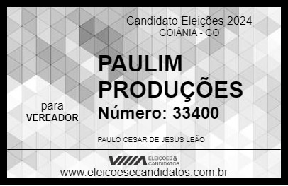 Candidato PAULIM PRODUÇÕES 2024 - GOIÂNIA - Eleições