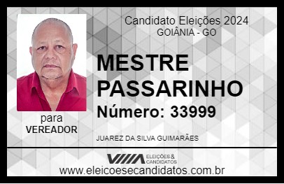 Candidato MESTRE PASSARINHO 2024 - GOIÂNIA - Eleições