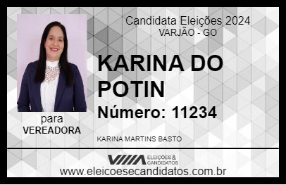 Candidato KARINA DO POTIN 2024 - VARJÃO - Eleições