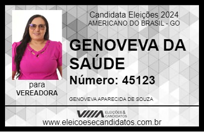 Candidato GENOVEVA DA SAÚDE 2024 - AMERICANO DO BRASIL - Eleições