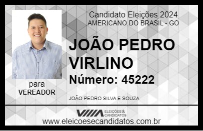 Candidato JOÃO PEDRO VIRLINO 2024 - AMERICANO DO BRASIL - Eleições