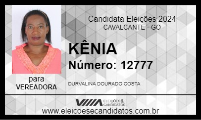 Candidato KÊNIA 2024 - CAVALCANTE - Eleições