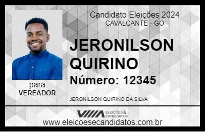 Candidato JERONILSON QUIRINO 2024 - CAVALCANTE - Eleições