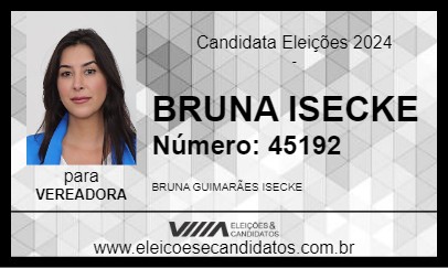 Candidato BRUNA ISECKE 2024 - GOIÂNIA - Eleições