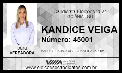 Candidato KANDICE VEIGA 2024 - GOIÂNIA - Eleições