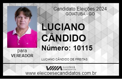 Candidato LUCIANO CÂNDIDO 2024 - GOIATUBA - Eleições