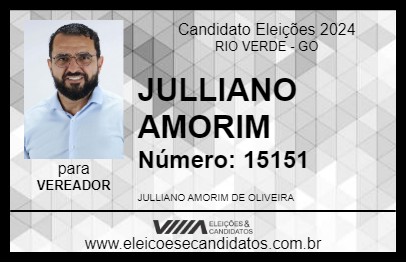 Candidato JULLIANO AMORIM  2024 - RIO VERDE - Eleições