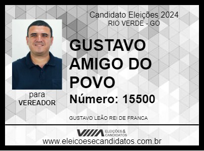 Candidato GUSTAVO AMIGO DO POVO  2024 - RIO VERDE - Eleições