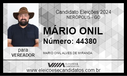 Candidato MÁRIO ONIL 2024 - NERÓPOLIS - Eleições